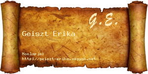 Geiszt Erika névjegykártya